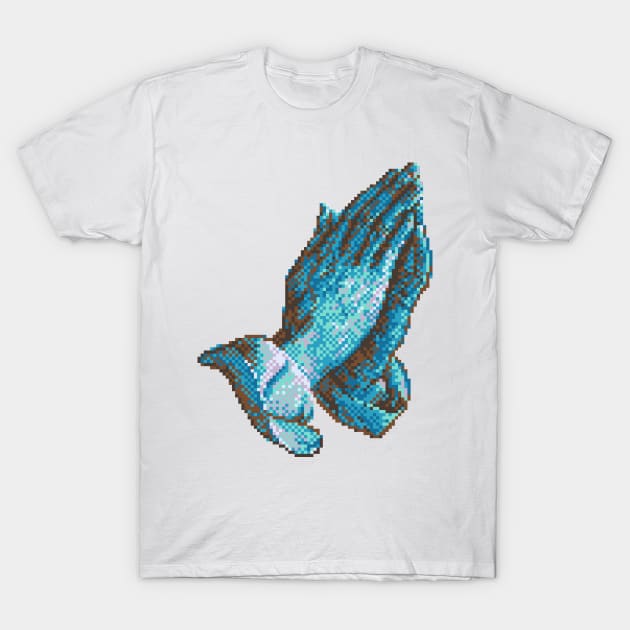 Praying 16bit - Pixel Art Tui15 T-Shirt by CyberRex